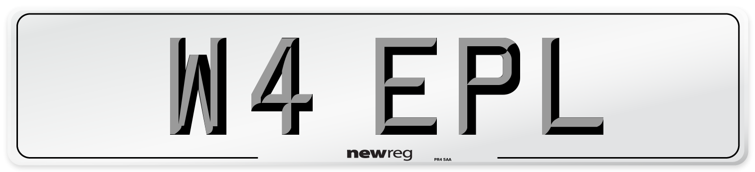 W4 EPL Number Plate from New Reg